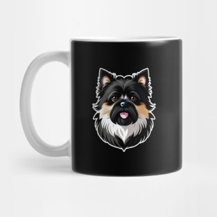 Head affenpinscher dog pet portrait cartoon vector illustration Mug